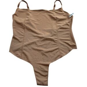 Skims Bodysuit Sheer Sculpt shapewear light tan size 3X